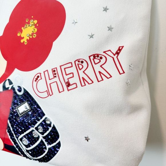 Coach Poppy-Chan Cherry Evie Tote Japanese Kawaii Pink Shoulder Bag 15542 Canvas - Picture 4 of 15